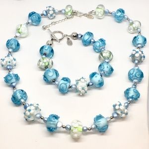 Donna Dressler Sterling Silver & Glass Bead Set